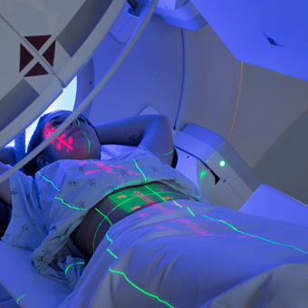 Young Woman Receiving Radiation Therapy Treatments for Cancer